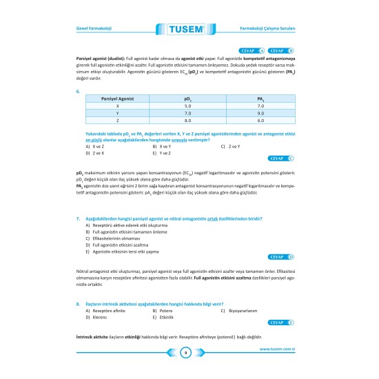 Farmakoloji Tus Soru Kitabı