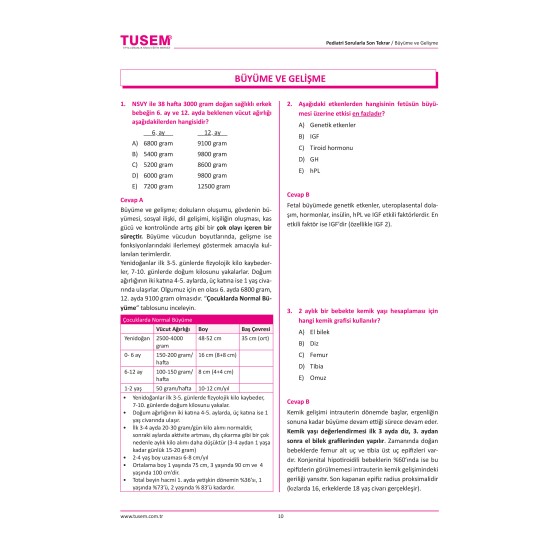 Pediatri Sorularla Son Tekrar Cilt 1-2